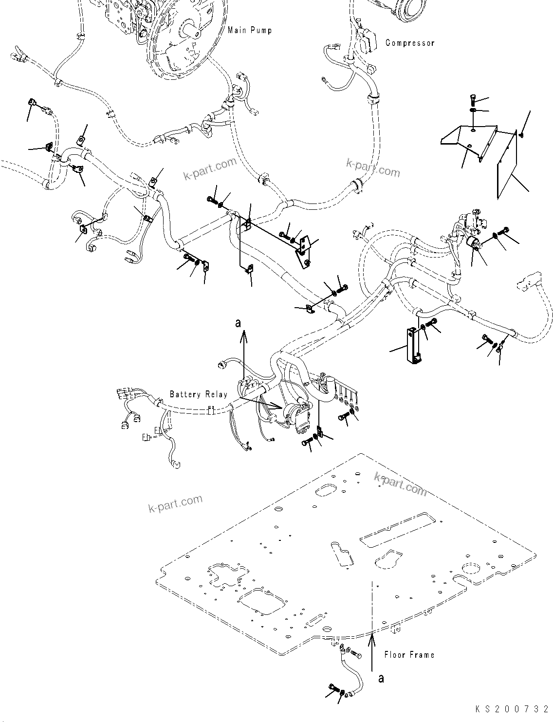 Komatsu parts book diagram for PC228USLC-8 S/N 50001-UP: ELECTRIC WIRING, FOR EU, MAIN HARNESS (1/2)
