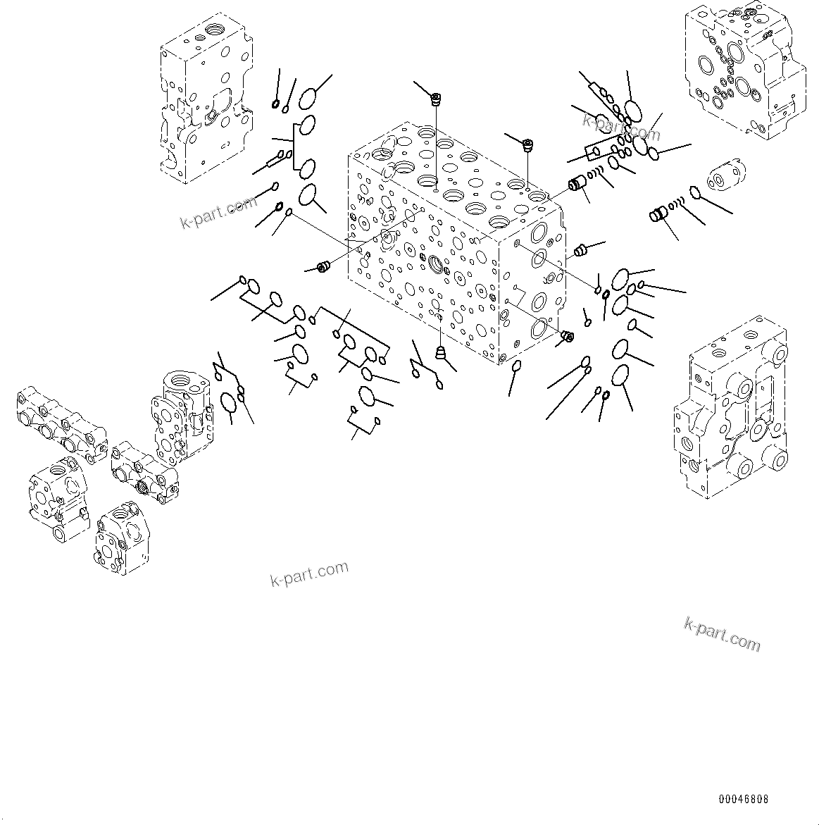 Komatsu parts book diagram for PC228USLC-8 S/N 50001-UP: MAIN CONTROL VALVE, 2-ADDITIONAL ACTUATOR PIPING, FOR EU (5/23)