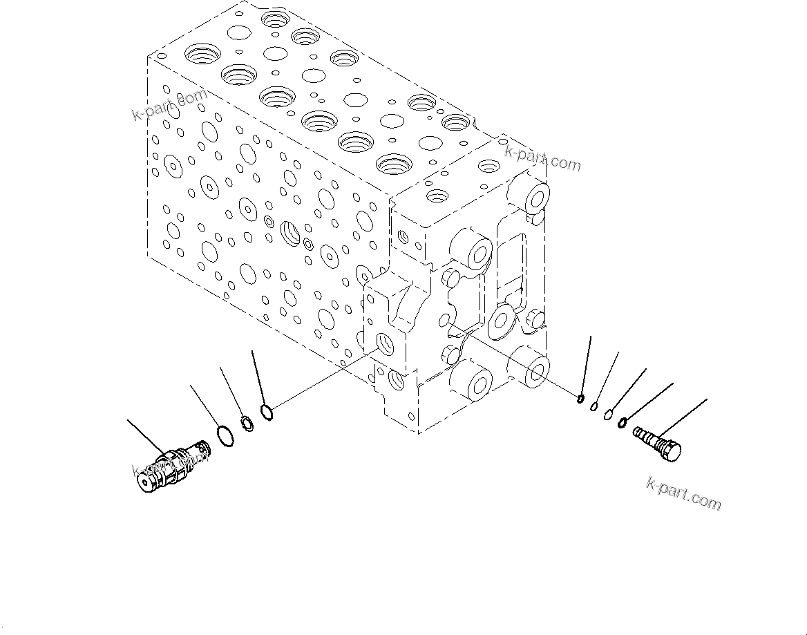 Komatsu parts book diagram for PC228USLC-8 S/N 50001-UP: MAIN CONTROL VALVE, 2-ADDITIONAL ACTUATOR PIPING, FOR EU (11/23)