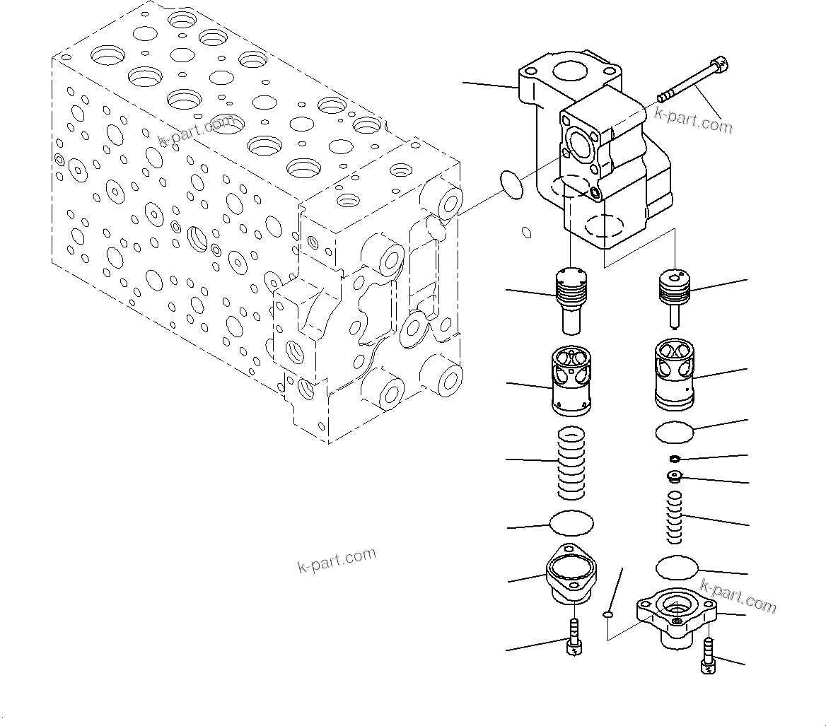 Komatsu parts book diagram for PC228USLC-8 S/N 50001-UP: MAIN CONTROL VALVE, 2-ADDITIONAL ACTUATOR PIPING, FOR EU (15/23)
