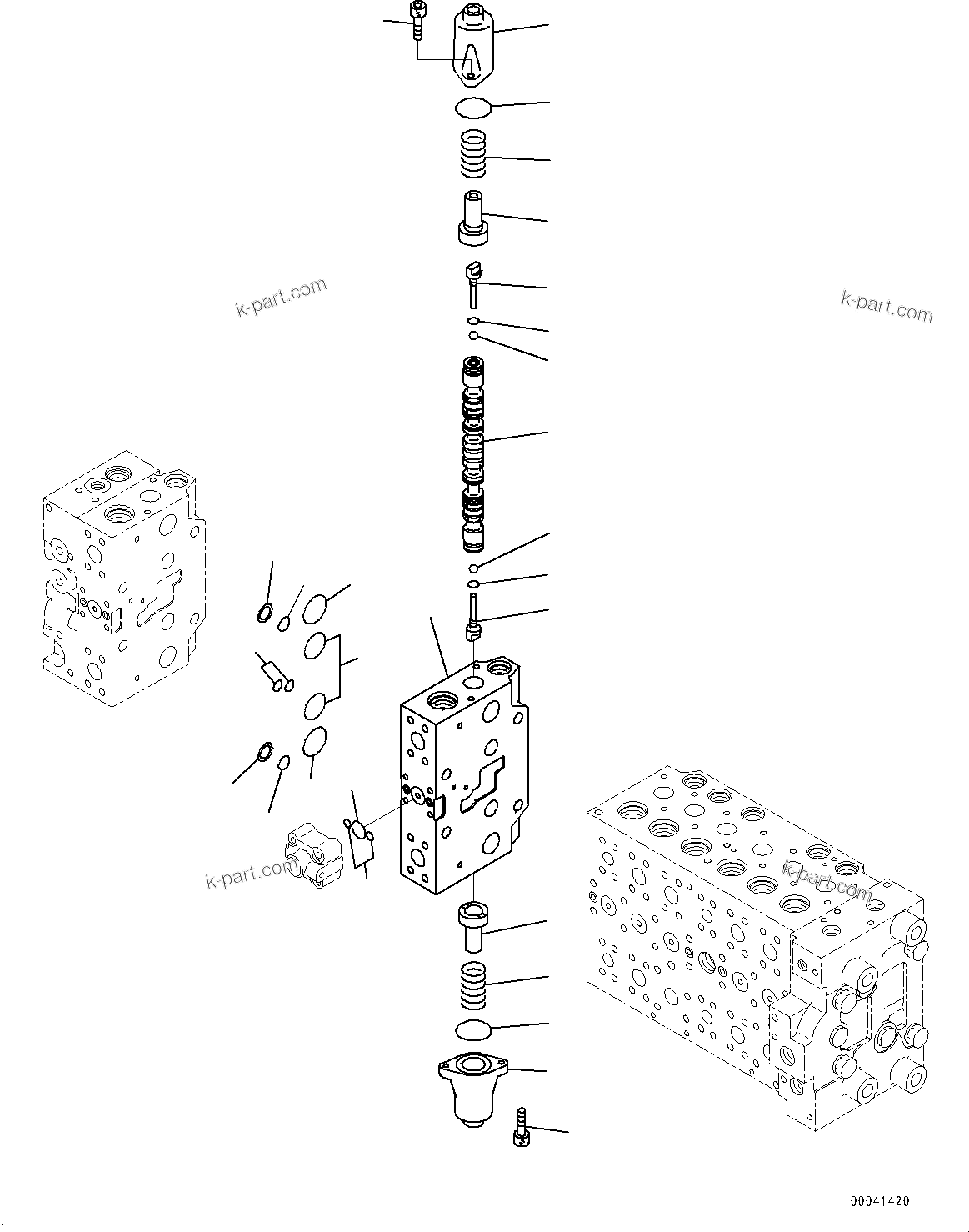 Komatsu parts book diagram for PC228USLC-8 S/N 50001-UP: MAIN CONTROL VALVE, 2-ADDITIONAL ACTUATOR PIPING, FOR EU (18/23)