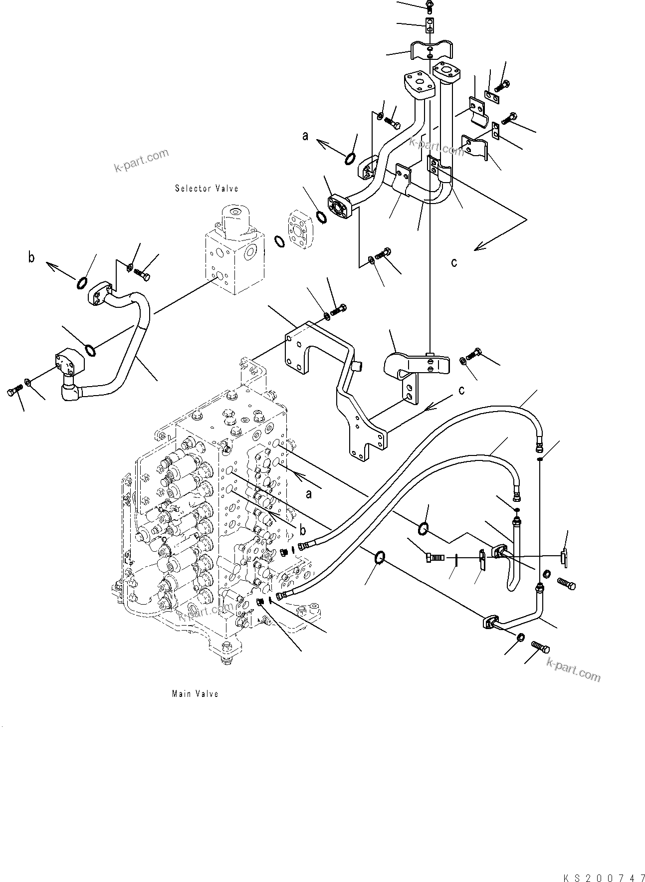 Komatsu parts book diagram for PC228USLC-8 S/N 50001-UP: ATTACHMENT PIPING, 2-ADDITIONAL ACTUATOR PIPING, HOSE, FOR EU (1/2)