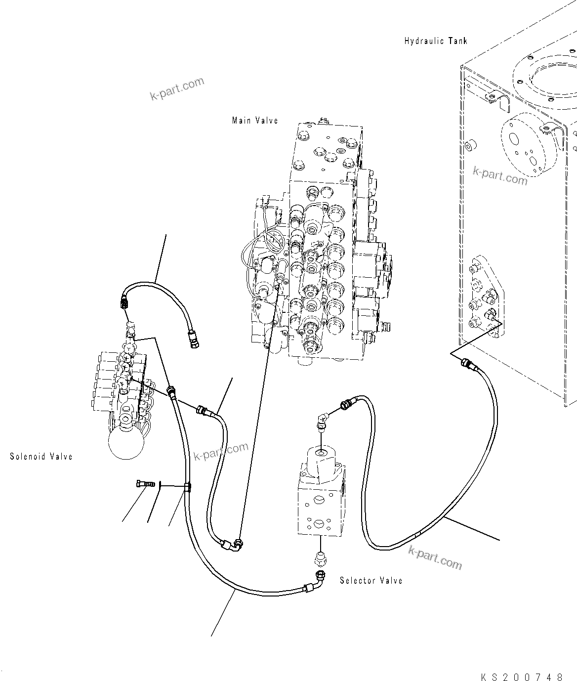 Komatsu parts book diagram for PC228USLC-8 S/N 50001-UP: ATTACHMENT PIPING, 1-ADDITIONAL ACTUATOR PIPING, HOSE, FOR 2-PIECE BOOM, FOR EU (2/2) (#50180-)