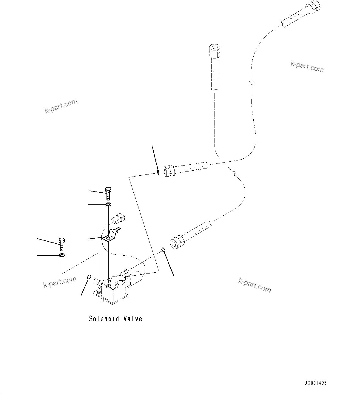 Komatsu parts book diagram for PC228USLC-8 S/N 50001-UP: SOLENOID VALVE PIPING, FOR EU, MOUNTING