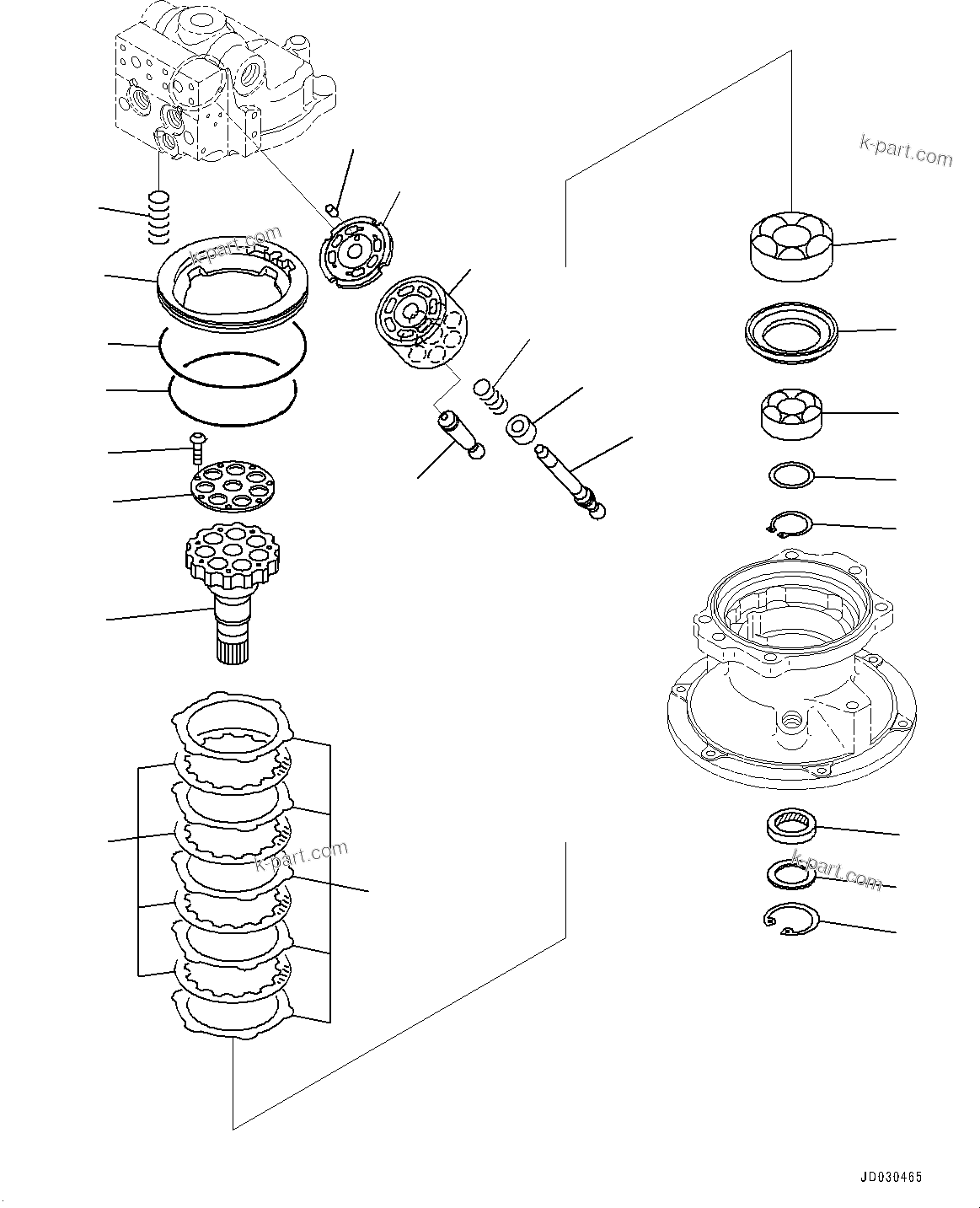 Komatsu parts book diagram for PC228USLC-8 S/N 50001-UP: SWING MACHINERY, INNER PARTS, SWING MOTOR (2/3)
