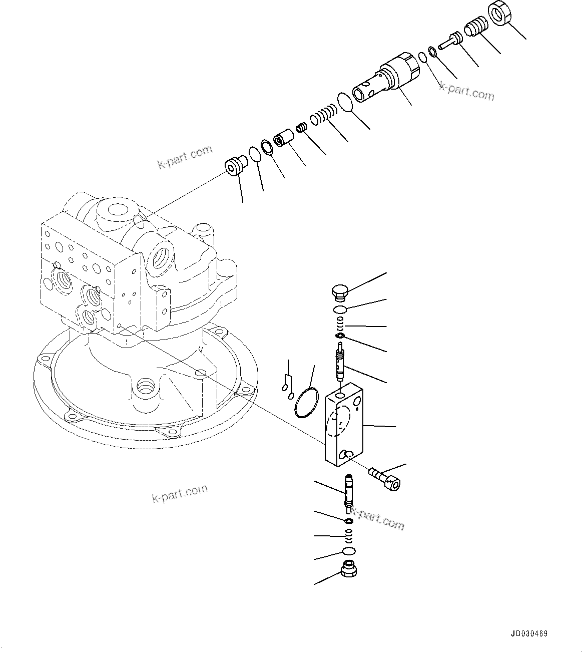 Komatsu parts book diagram for PC228USLC-8 S/N 50001-UP: SWING MACHINERY, INNER PARTS, SWING MOTOR (3/3)