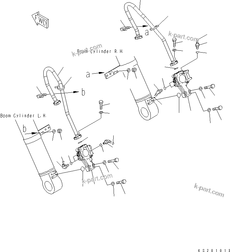 Komatsu parts book diagram for PC228USLC-8 S/N 50001-UP: BOOM CYLINDER, WITH ANTI-DROP VALVE, RELATED PARTS, FOR 2-PIECE BOOM, FOR EU (#50180-)