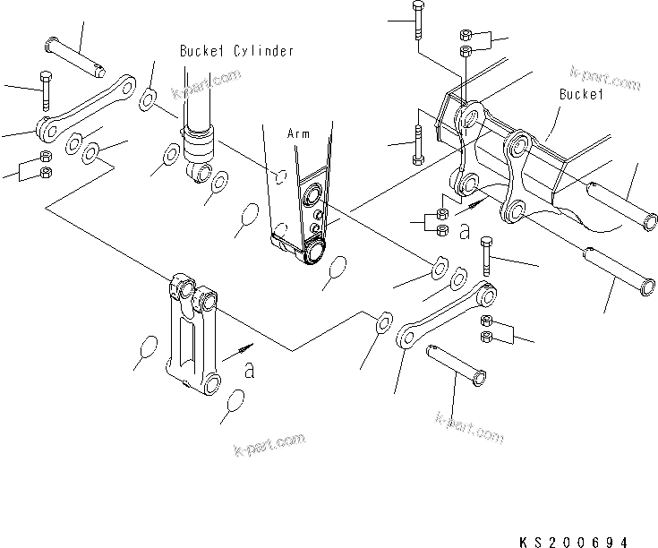 Komatsu parts book diagram for PC228USLC-8 S/N 50001-UP: ARM (BUCKET LINK), FOR EU (1/2)