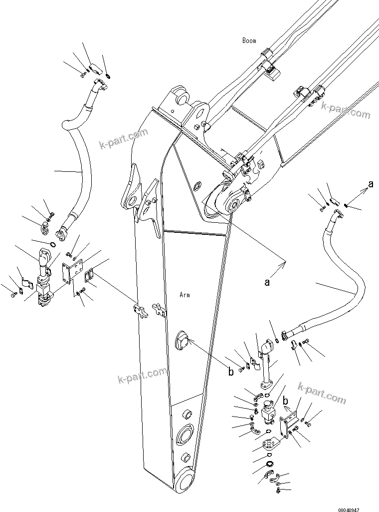 Komatsu parts book diagram for PC228USLC-8 S/N 50001-UP: ARM, 1 ATTACHMENT PIPING (FOR 2.4M ARM), FOR EU