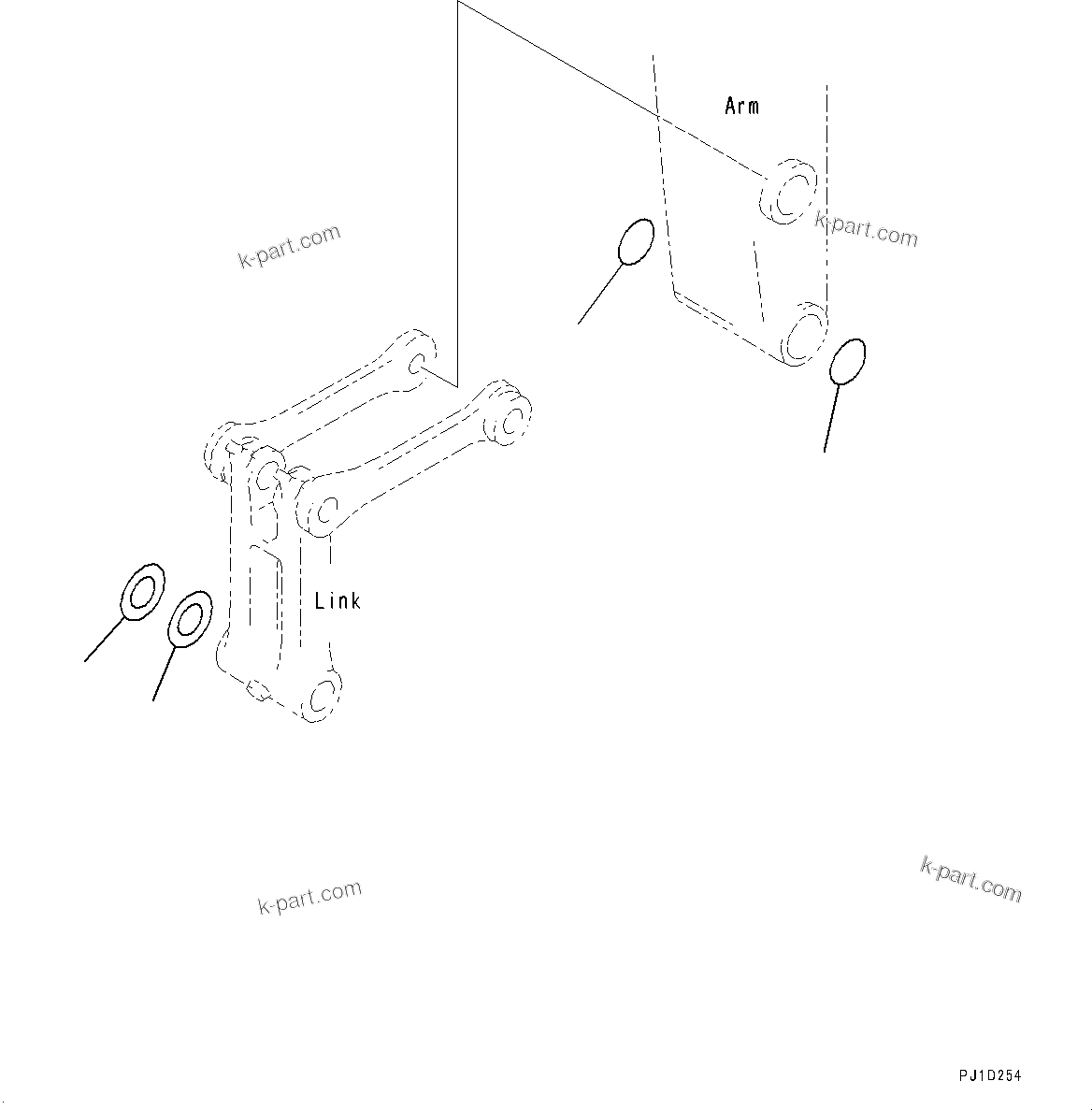 Komatsu parts book diagram for PC228USLC-8 S/N 50001-UP: BUCKET, 0.50M3, 750MM WIDTH, VERTICAL PIN TYPE, SIDE CUTTER, SPACER