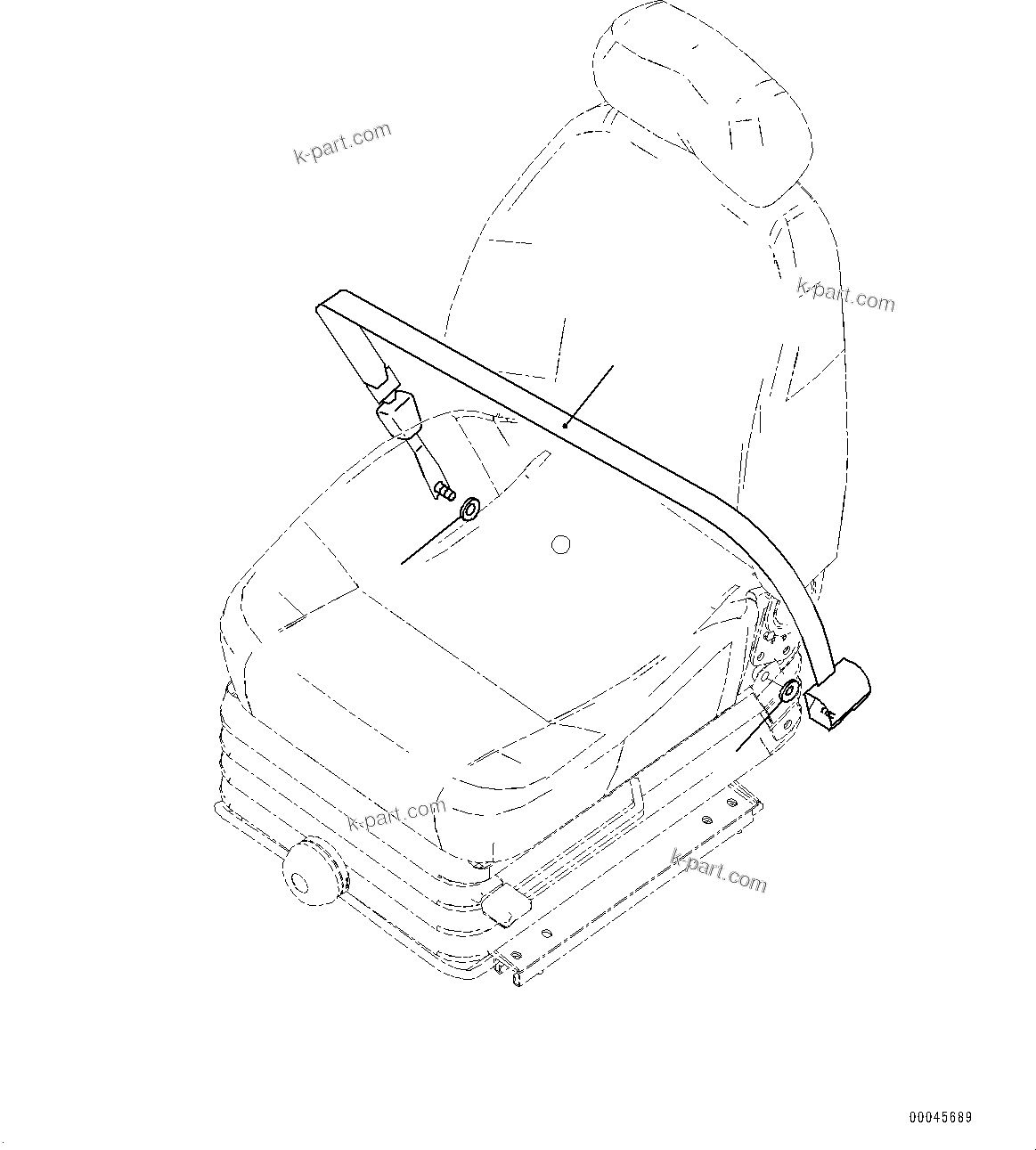 Komatsu parts book diagram for PC200LC-8E0 S/N 1118-UP (Hybrid Spec.): SEAT BELT (#1118-)