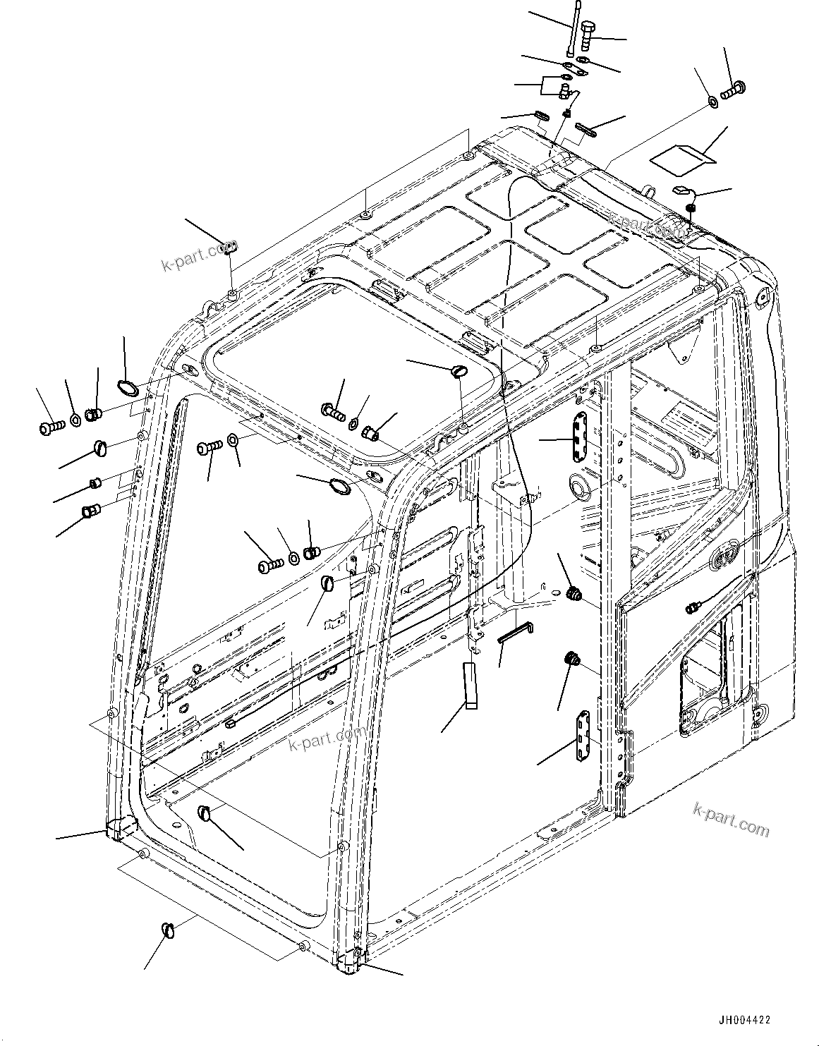 Komatsu parts book diagram for PC200LC-8E0 S/N 1118-UP (Hybrid Spec.): CAB, KOMTRAX FILM ANTENNA (#1118-)