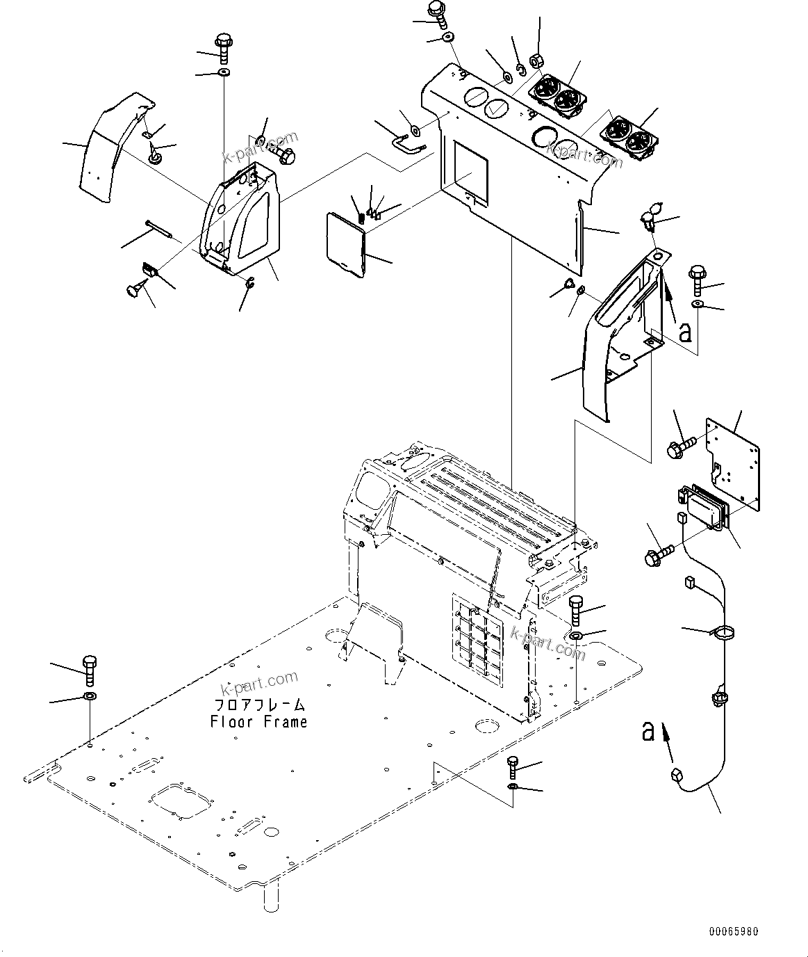 Komatsu parts book diagram for PC200LC-8E0 S/N 1118-UP (Hybrid Spec.): CAB, CAB IN PARTS, REAR COVER (#1118-)