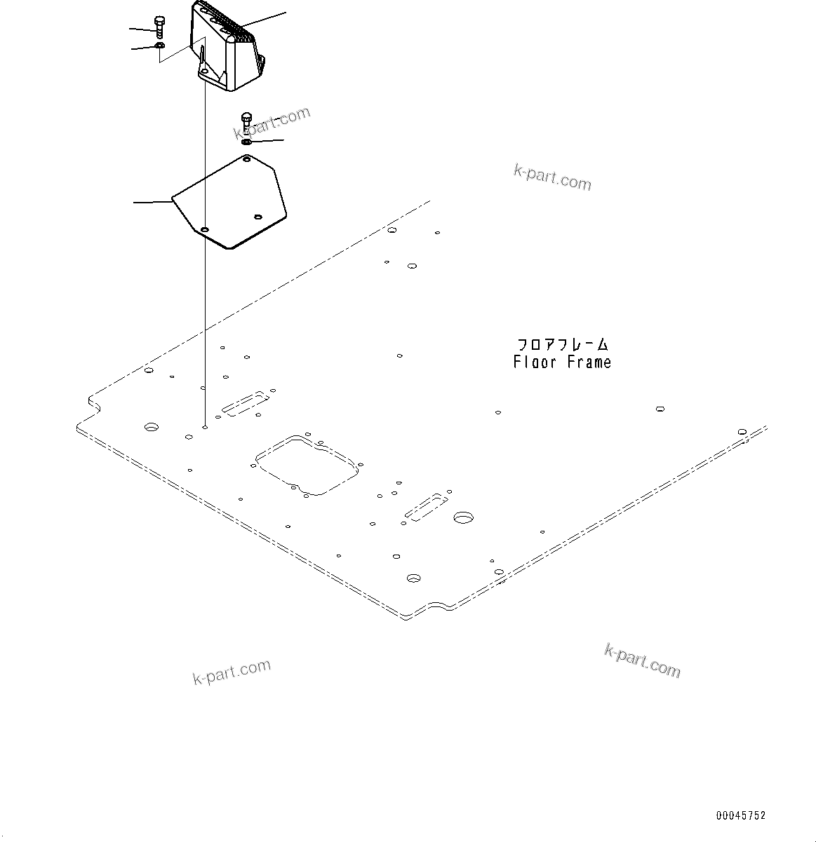 Komatsu parts book diagram for PC200LC-8E0 S/N 1118-UP (Hybrid Spec.): CAB, FLOOR, FOOTREST, R.H. (#1118-)