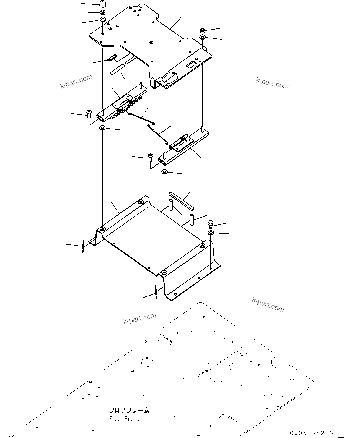 Komatsu parts book diagram for PC200LC-8E0 S/N 1118-UP (Hybrid Spec.): CAB, FLOOR, BASE (#1118-)