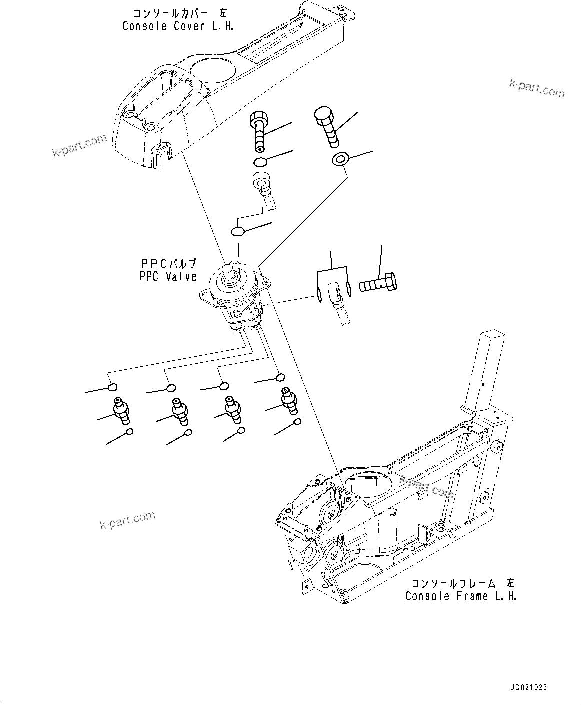 Komatsu parts book diagram for PC200LC-8E0 S/N 1118-UP (Hybrid Spec.): CAB, FLOOR, VALVE, L.H. (#1118-)