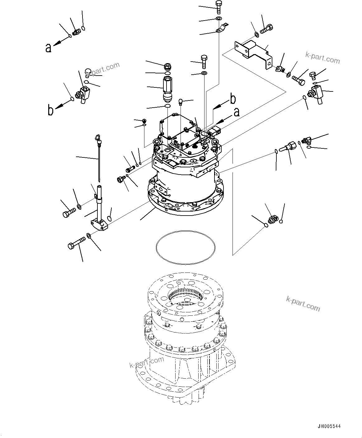 Komatsu parts book diagram for PC200LC-8E0 S/N 1118-UP (Hybrid Spec.): SWING MACHINERY AND MOTOR, MOTOR (#1118-1740)