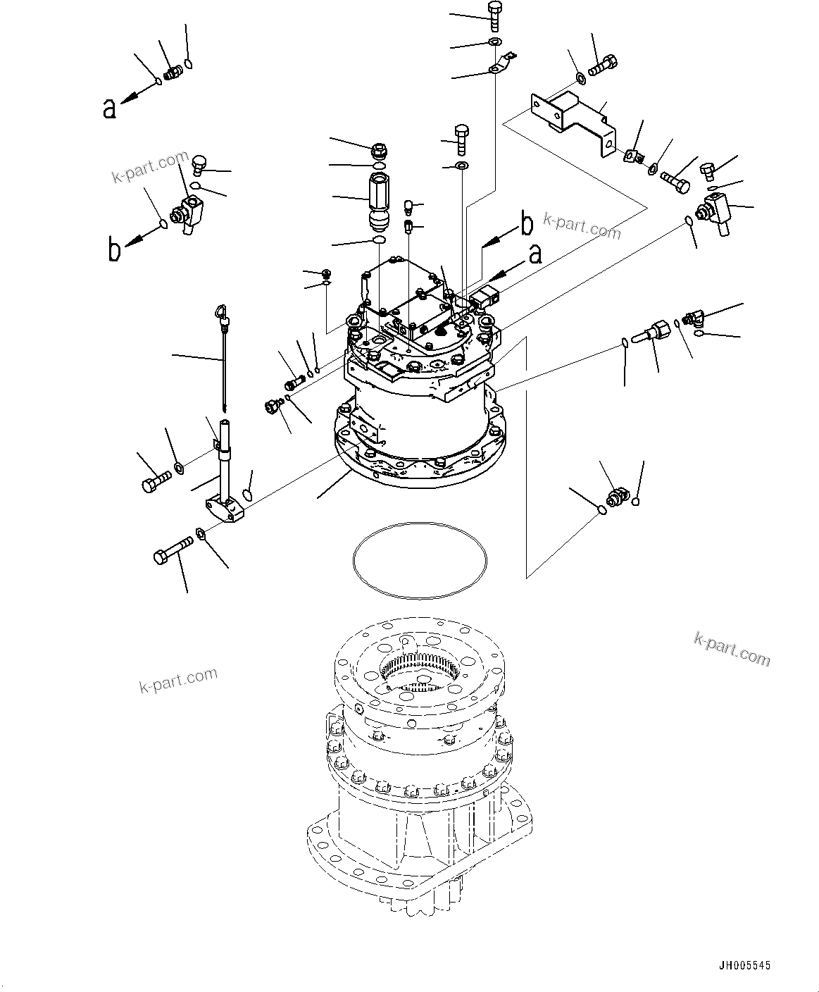 Komatsu parts book diagram for PC200LC-8E0 S/N 1118-UP (Hybrid Spec.): SWING MACHINERY AND MOTOR, MOTOR (#1741-)
