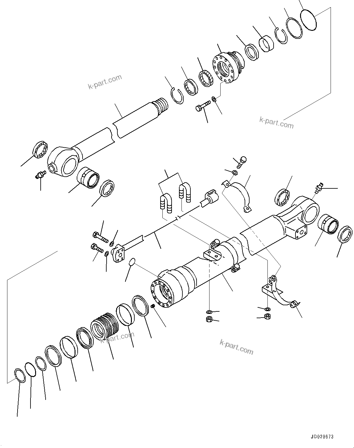 Komatsu parts book diagram for PC200LC-8E0 S/N 1118-UP (Hybrid Spec.): ARM, INNER PARTS, BUCKET CYLINDER (#1118-)
