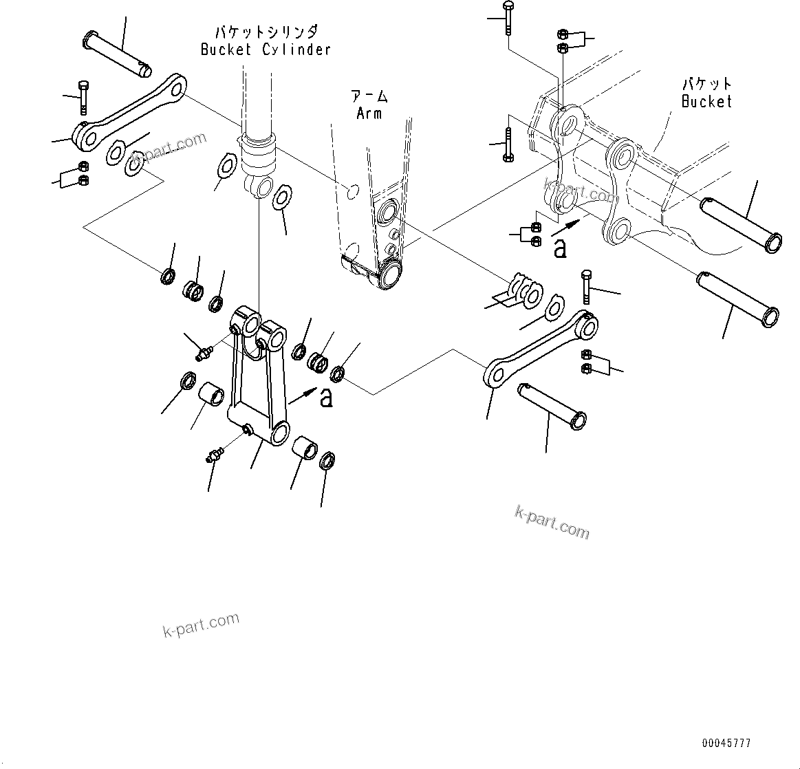 Komatsu parts book diagram for PC200LC-8E0 S/N 1118-UP (Hybrid Spec.): ARM, BUCKET LINK (#1118-)