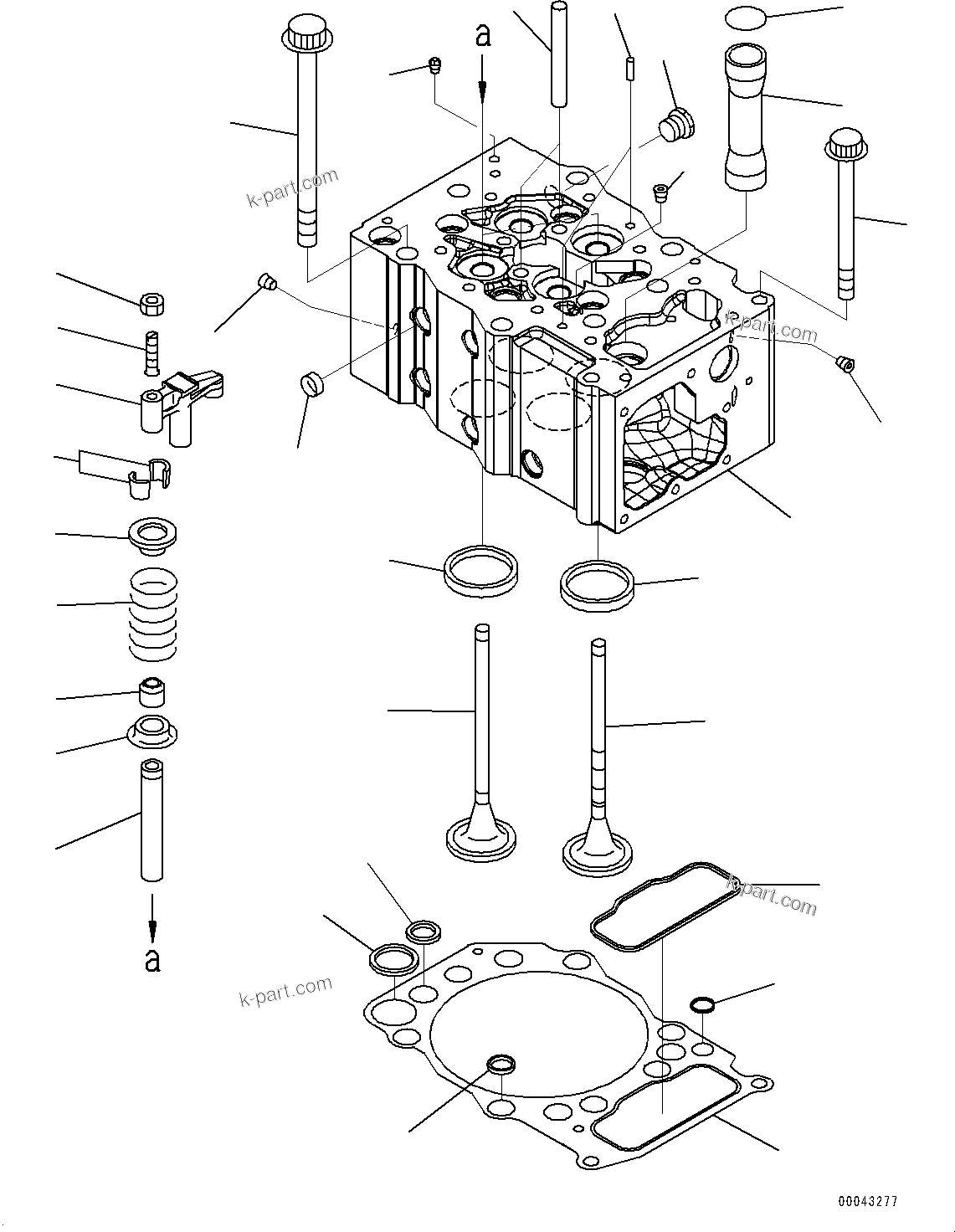 Komatsu parts book diagram for SAA6D170E-5EE S/N 610984-UP (For D375A-6R): CYLINDER HEAD (#610984-)