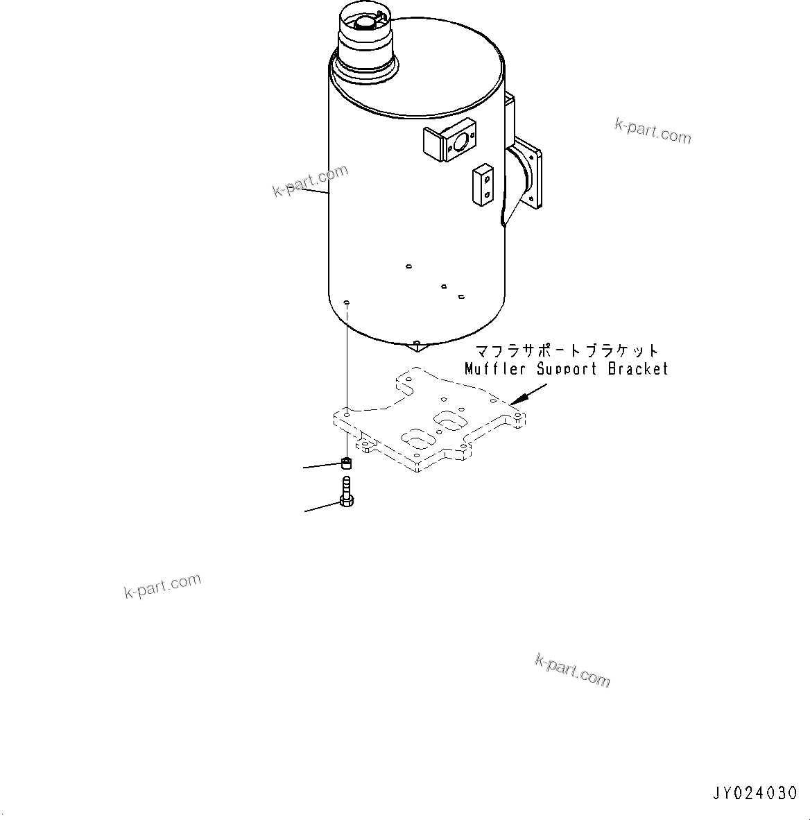 Komatsu parts book diagram for SAA6D170E-5EE S/N 610984-UP (For D375A-6R): EXHAUST MUFFLER MOUNTING (#610984-)