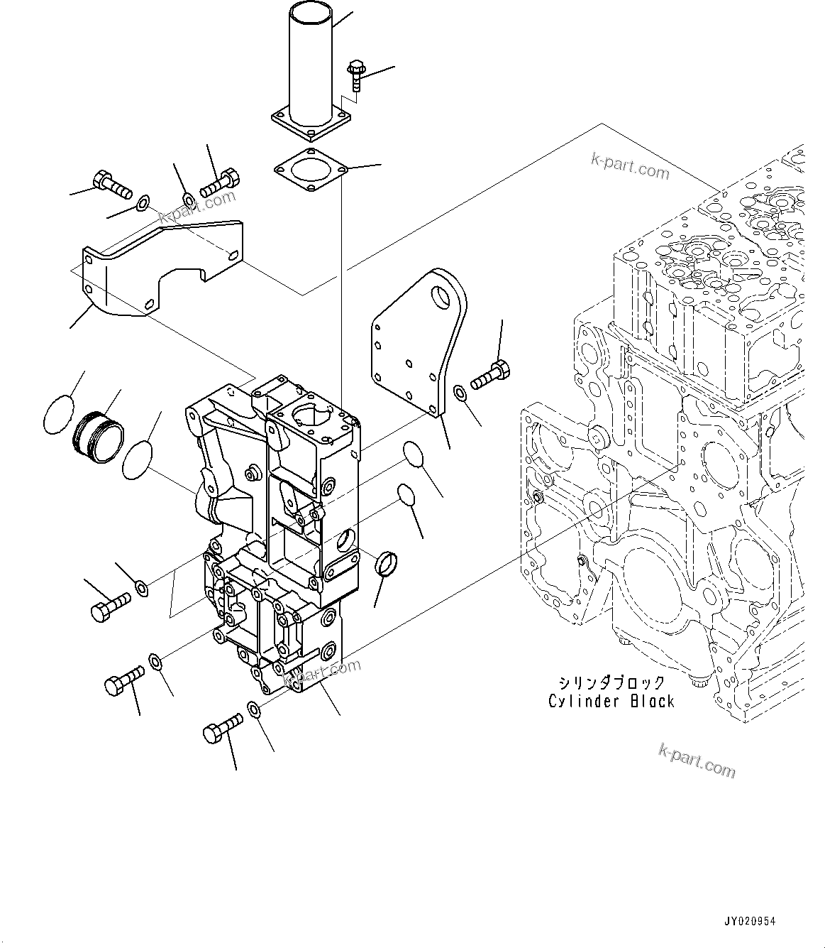 Komatsu parts book diagram for SAA6D170E-5EE S/N 610984-UP (For D375A-6R): ENGINE LIFTING EYE MOUNTING (#610984-)