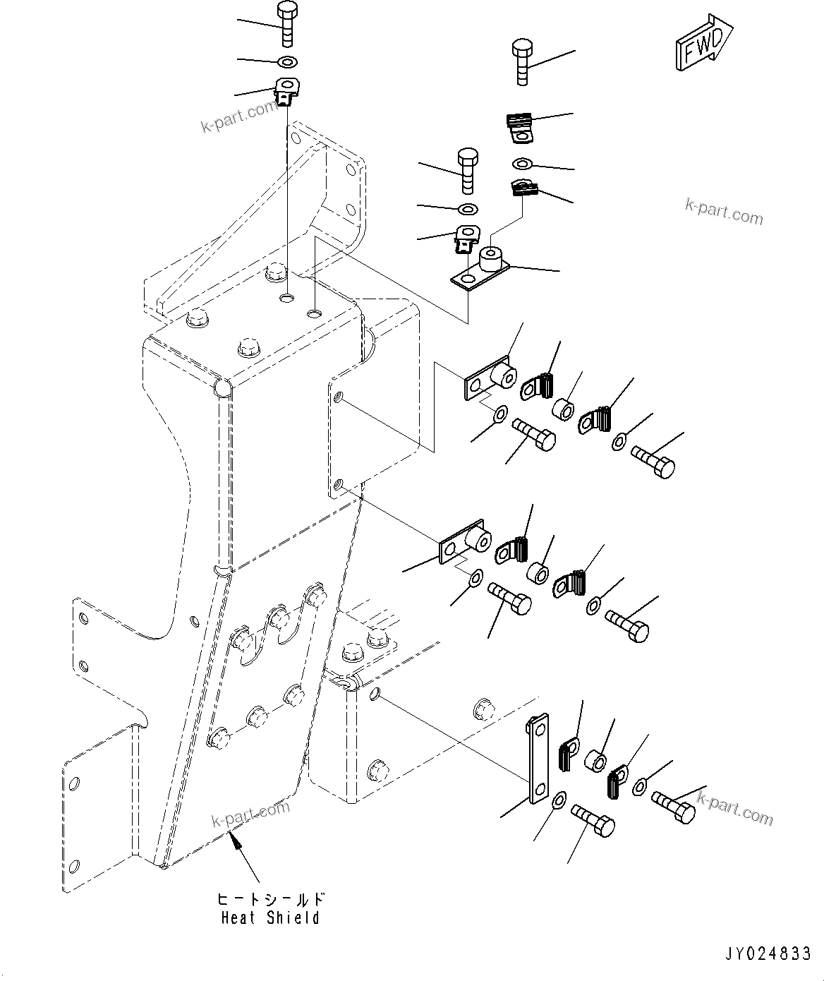 Komatsu parts book diagram for SAA6D170E-5EE S/N 610984-UP (For D375A-6R): WATER TEMPERATURE SENSOR BRACKET, PM CLINIC SPEC. (#612067-)
