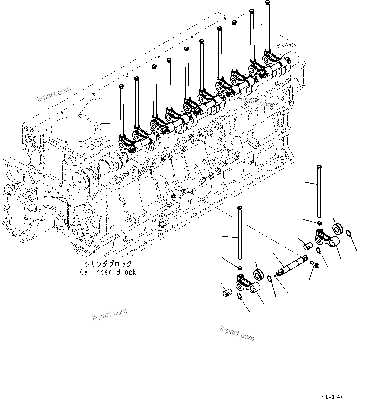 Komatsu parts book diagram for SAA6D170E-5EE S/N 610984-UP (For D375A-6R): CAMSHAFT, CAM FOLLOWER (#610984-)