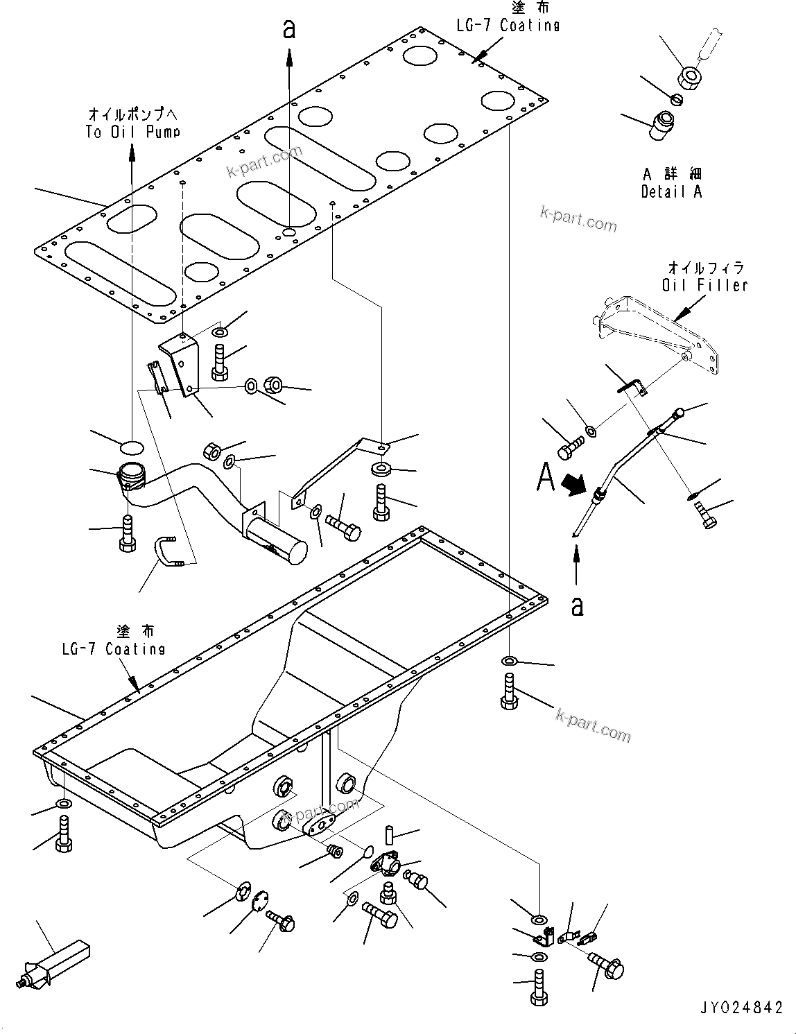 Komatsu parts book diagram for SAA6D170E-5EE S/N 610984-UP (For D375A-6R): ENGINE OIL PAN (#610984-)