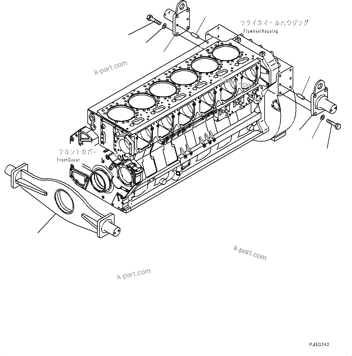 Komatsu parts book diagram for SAA6D170E-5EE S/N 610984-UP (For D375A-6R): ENGINE MOUNTING (#610984-)