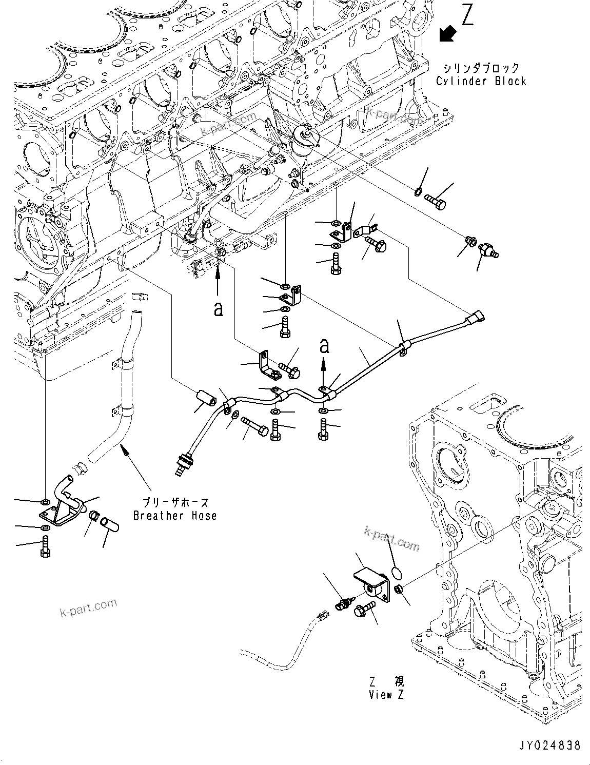 Komatsu parts book diagram for SAA6D170E-5EE S/N 610984-UP (For D375A-6R): CYLINDER BLOCK ACCESSORY, (2/2) (#610984-)