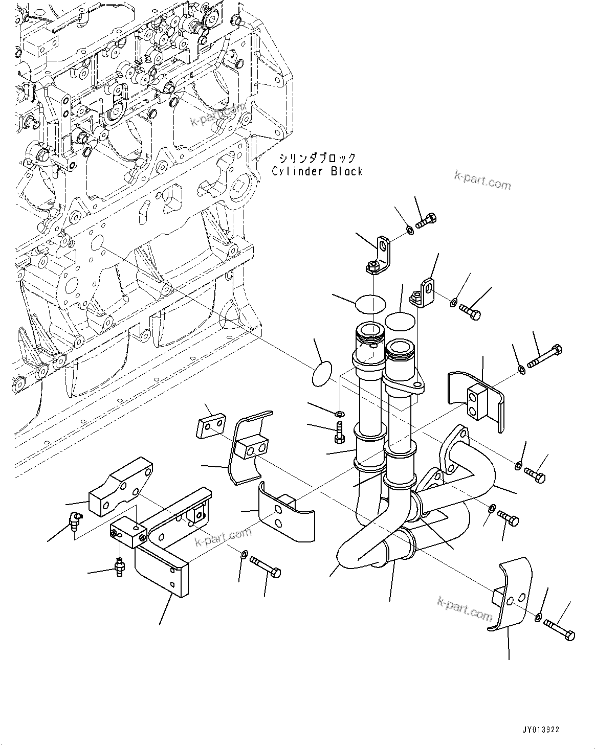 Komatsu parts book diagram for SAA6D170E-5EE S/N 610984-UP (For D375A-6R): ENGINE OIL FILTER, (2/2) (#610984-)