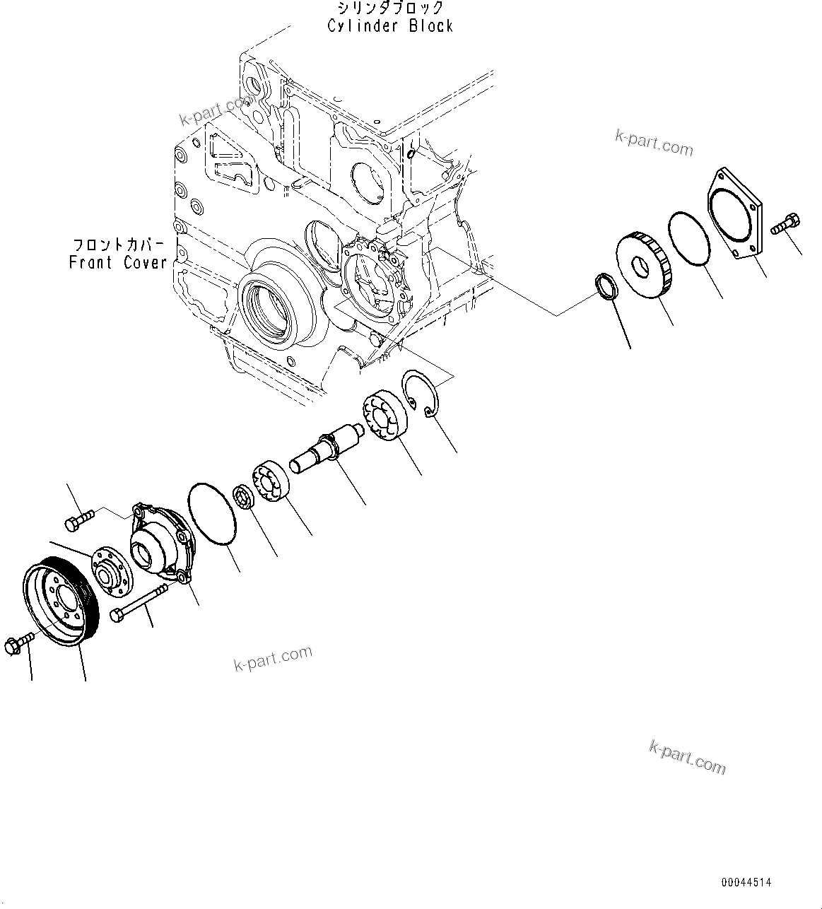 Komatsu parts book diagram for SAA6D170E-5EE S/N 610984-UP (For D375A-6R): ALTERNATOR DRIVE (#610984-)