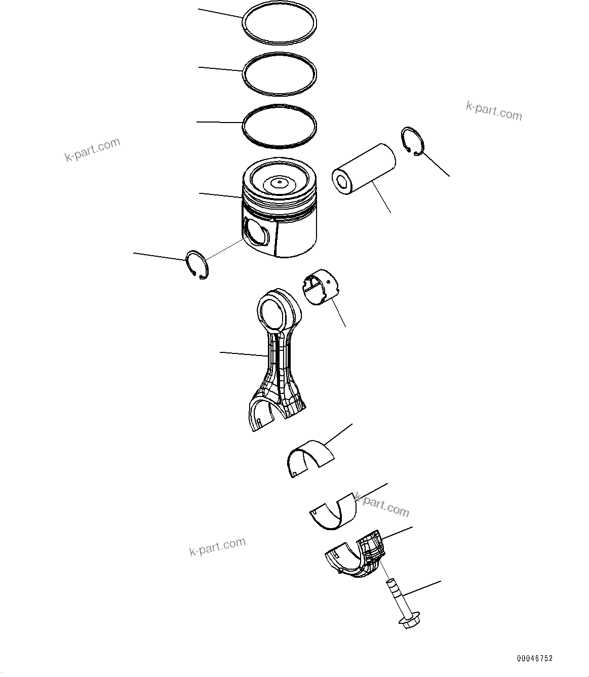 Komatsu parts book diagram for SAA6D107E-1A S/N 26546230-UP (For BR380JG-1E0): PISTON AND CONNECTING ROD (#26546230-)
