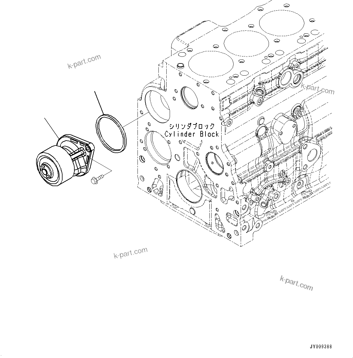 Komatsu parts book diagram for SAA6D107E-1A S/N 26546230-UP (For BR380JG-1E0): WATER PUMP (#26582285-)