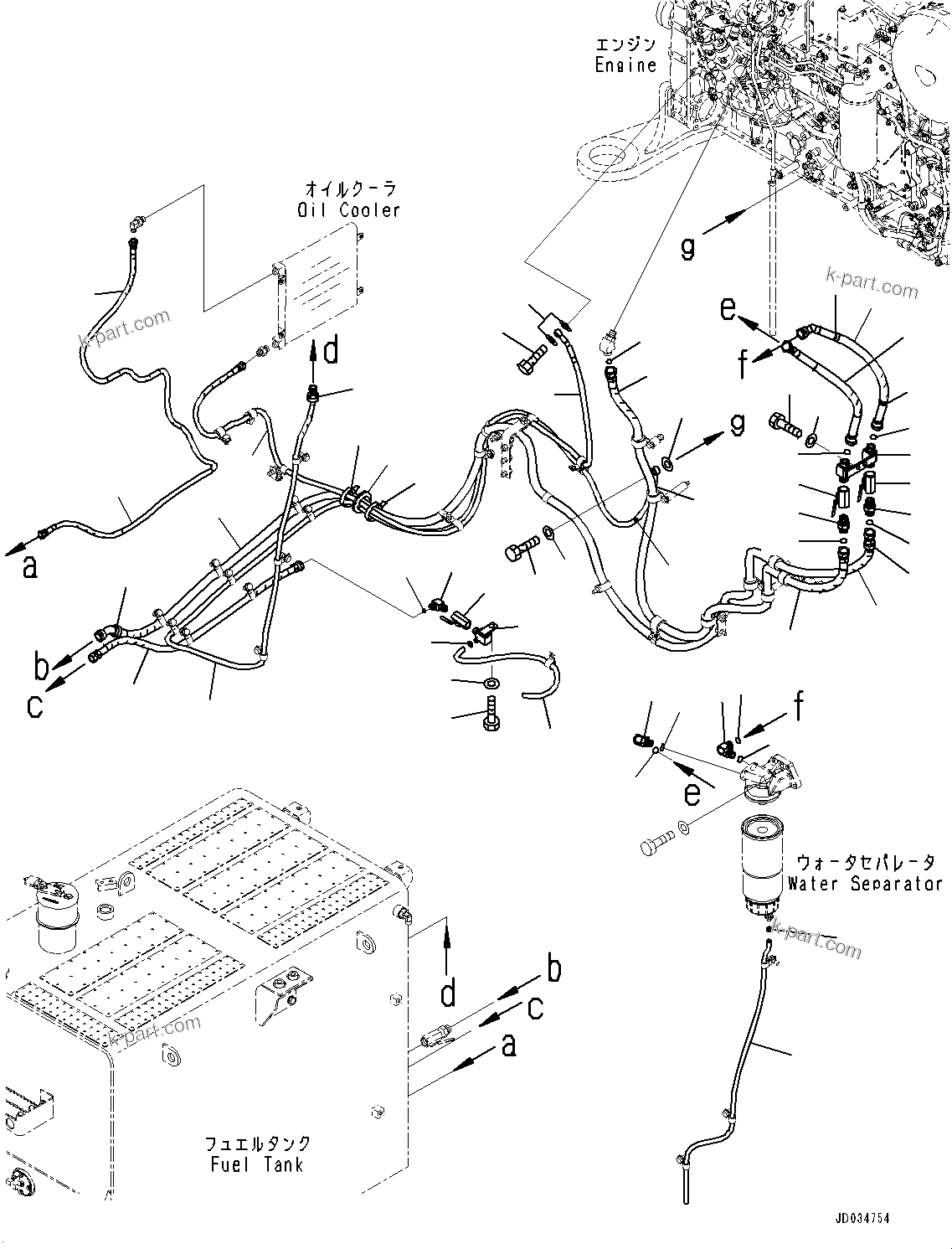 Komatsu parts book diagram for PC800-8E0 S/N K55001-UP: FUEL SUPPLY PIPING, FILTER PIPING