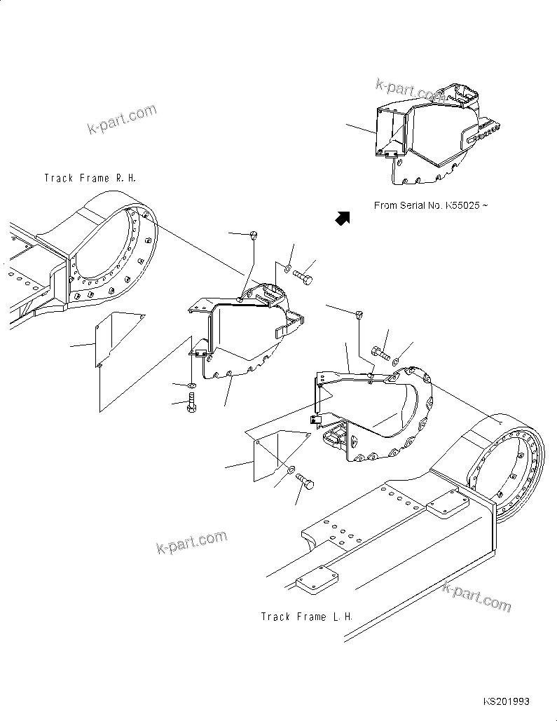 Komatsu parts book diagram for PC800-8E0 S/N K55001-UP: TRAVEL MOTOR GUARD