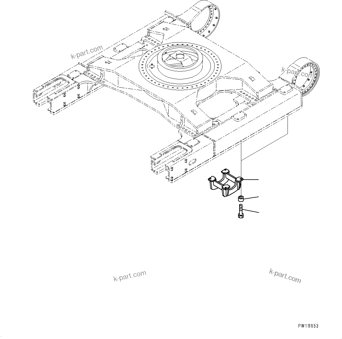 Komatsu parts book diagram for PC800-8E0 S/N K55001-UP: TRACK ROLLER GUARD, LHS