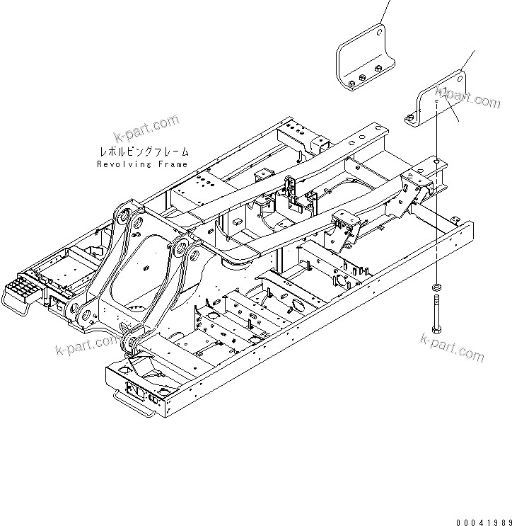 Komatsu parts book diagram for PC800-8E0 S/N K55001-UP: TRANSPORT PARTS, BRACKET, FOR 4 PIECE