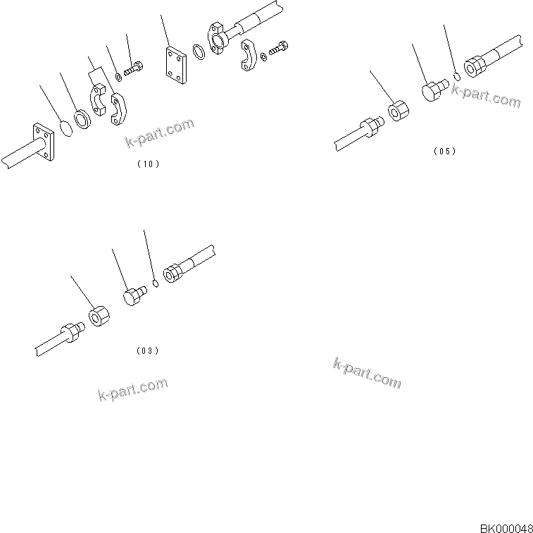 Komatsu parts book diagram for PC800-8E0 S/N K55001-UP: TRANSPORT PARTS, BLIND PARTS FOR 4 PIECE