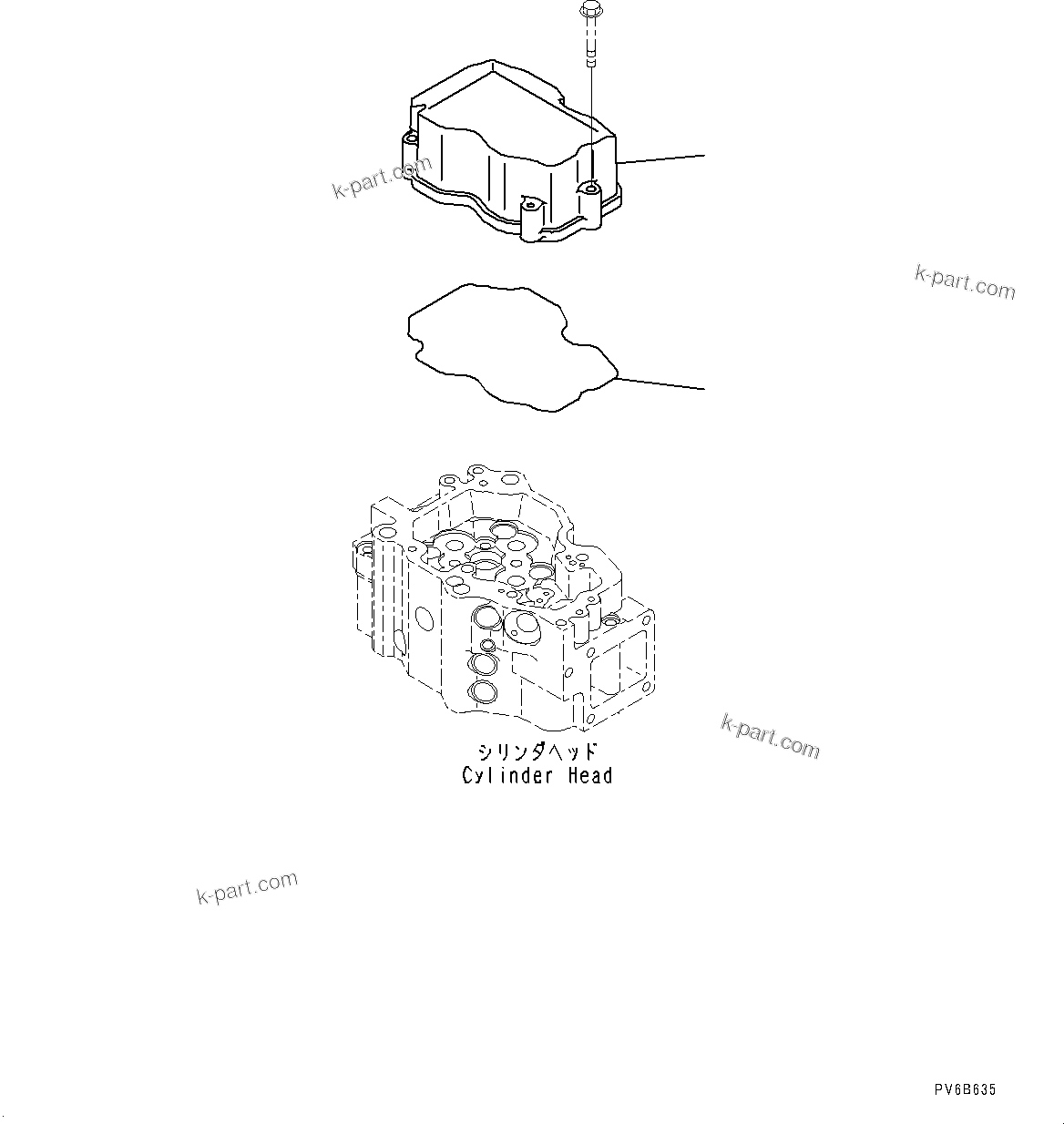 Komatsu parts book diagram for SAA6D140E-5F S/N 536267-UP (For PC800-8E0/PC800LC-8E0/PC800SE-8E0/PC850-8E0/PC850SE-8E0): CYLINDER HEAD COVER (#536267-)