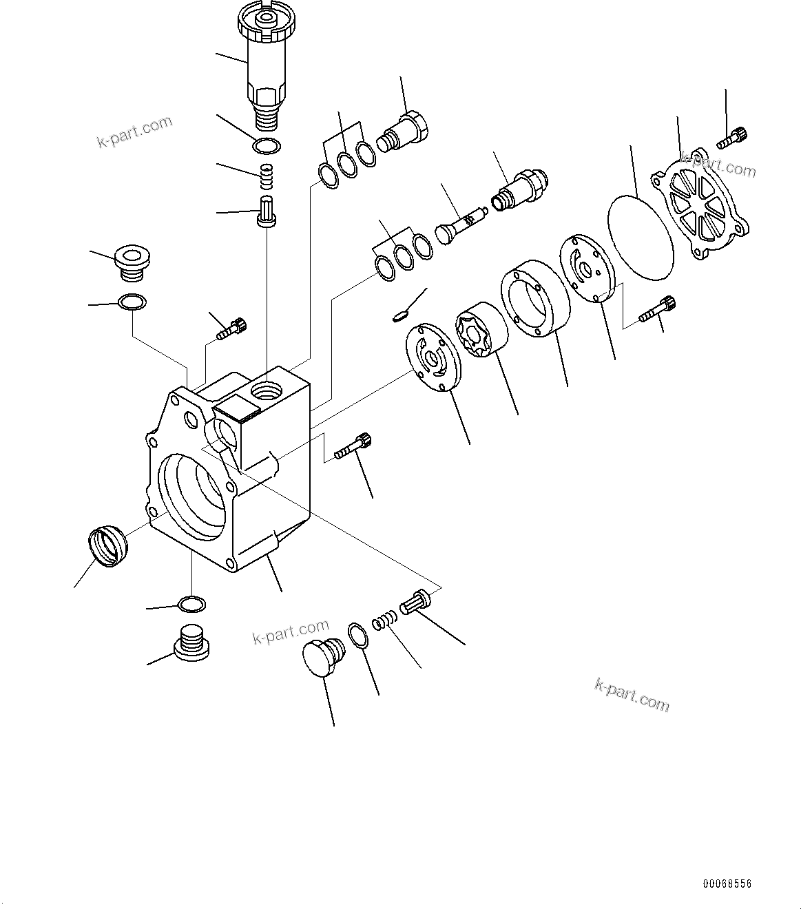 Komatsu parts book diagram for SAA6D140E-5F S/N 536267-UP (For PC800-8E0/PC800LC-8E0/PC800SE-8E0/PC850-8E0/PC850SE-8E0): FUEL SUPPLY PUMP, INNER PARTS, FEED PUMP (#536267-)