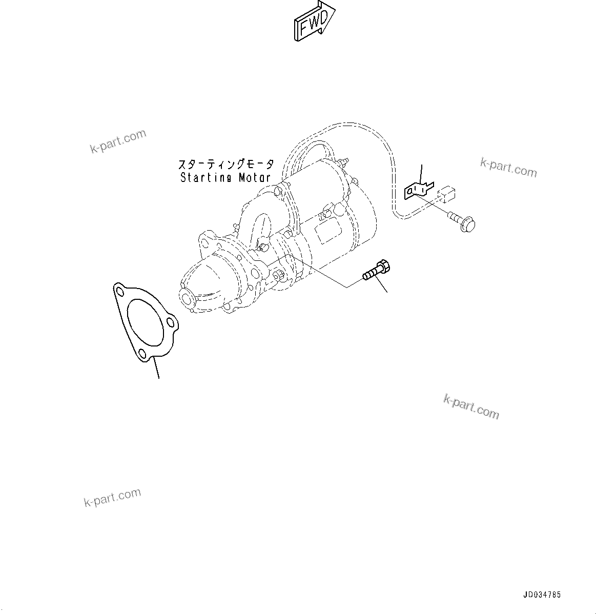 Komatsu parts book diagram for SAA6D140E-5F S/N 536267-UP (For PC800-8E0/PC800LC-8E0/PC800SE-8E0/PC850-8E0/PC850SE-8E0): STARTING MOTOR, STARTING MOTOR AND MOUNTING (#536267-)