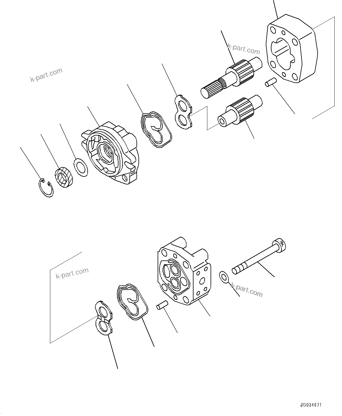 Komatsu parts book diagram for HD465-7E0 S/N 10732-UP: 