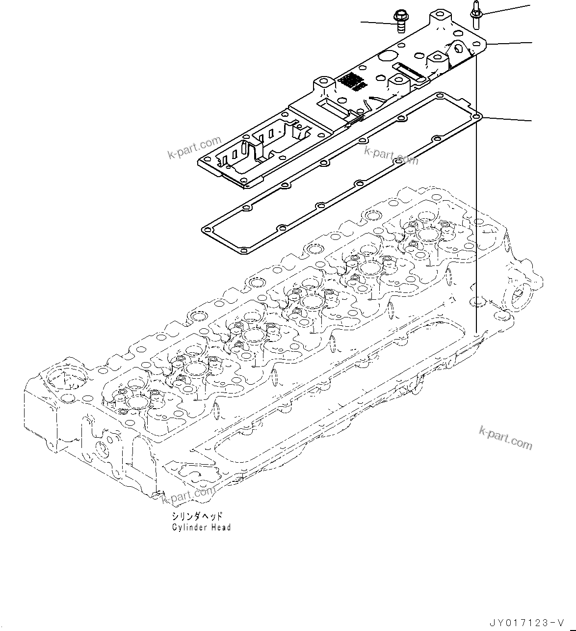 Komatsu parts book diagram for SAA6D107E-2B S/N 26600006-UP (For PC290LC-10): AIR INTAKE PORT COVER (#26600005-)
