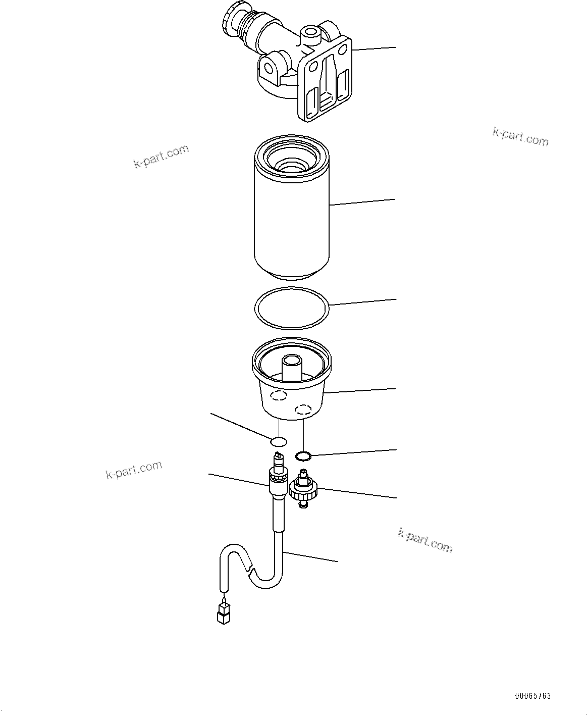 Komatsu parts book diagram for SAA6D107E-2B S/N 26600006-UP (For PC290LC-10): FUEL PREFILTER (#26600005-)