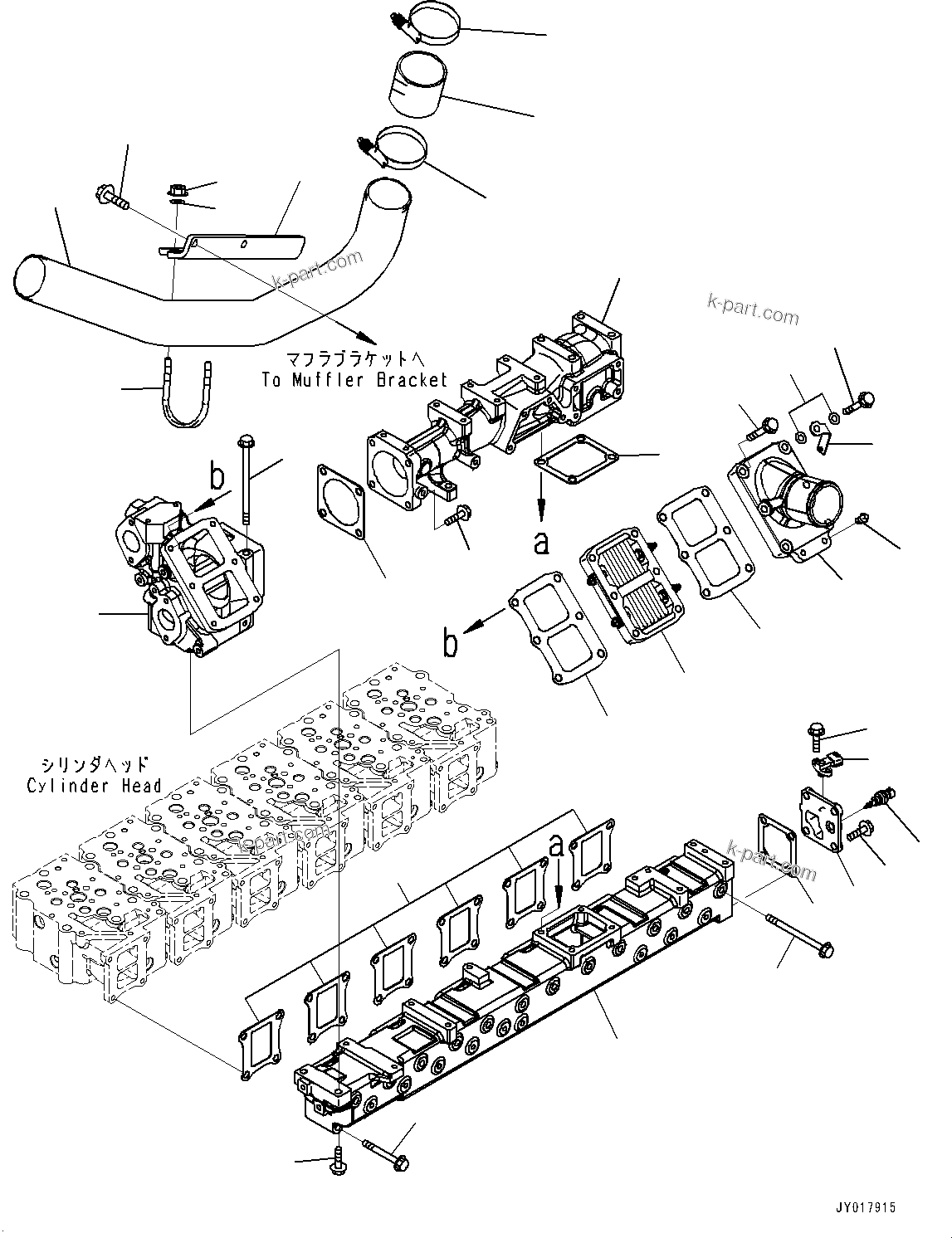 Komatsu parts book diagram for SAA6D125E-5HR S/N 660776-UP (For GD755-5R): AIR INTAKE MANIFOLD (#660776-)