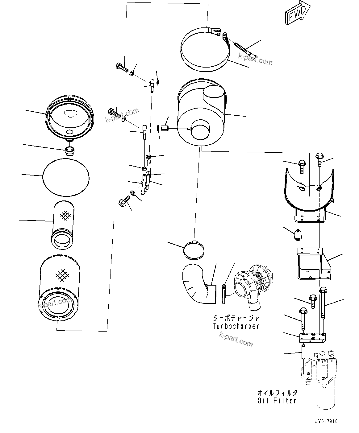 Komatsu parts book diagram for SAA6D125E-5HR S/N 660776-UP (For GD755-5R): AIR CLEANER (#660776-)