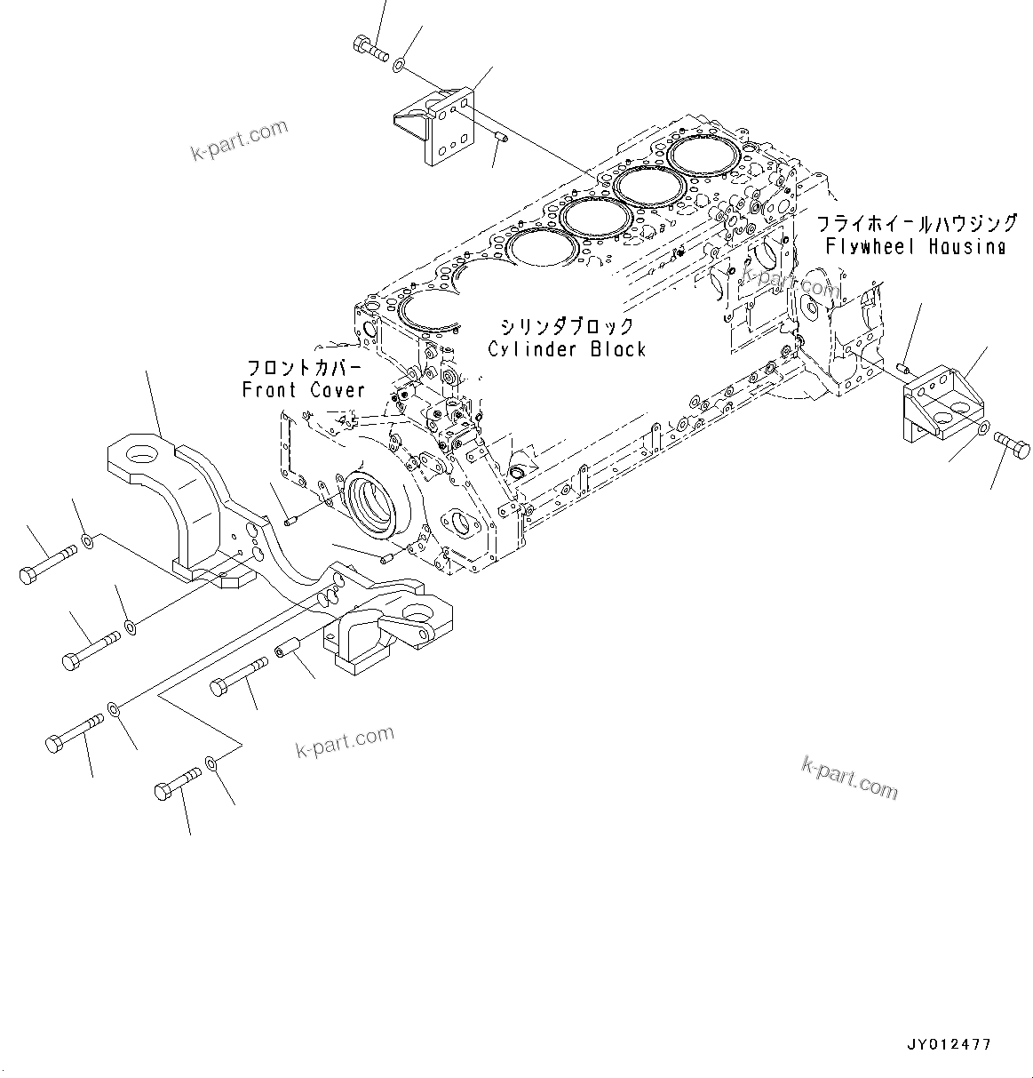 Komatsu parts book diagram for SAA6D125E-5HR S/N 660776-UP (For GD755-5R): ENGINE MOUNTING (#660776-)